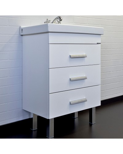 Тумба с раковиной Comforty Никосия 60Н 00-00011160 Белая глянцевая