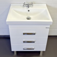 Тумба с раковиной Comforty Никосия 60Н 00-00011160 Белая глянцевая