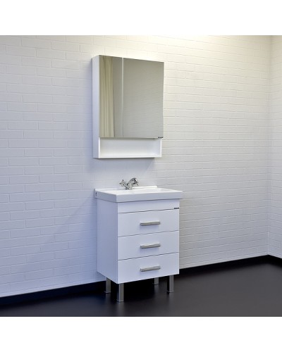 Тумба с раковиной Comforty Никосия 60Н 00-00011160 Белая глянцевая