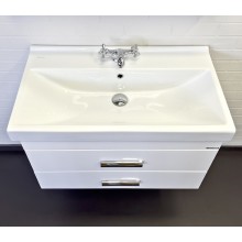 Тумба с раковиной Comforty Никосия 80П 00-00011163 подвесная Белая глянцевая