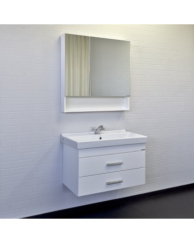 Тумба с раковиной Comforty Никосия 80П 00-00011163 подвесная Белая глянцевая