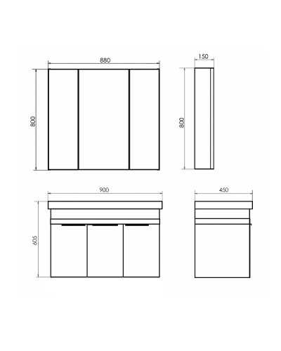 Тумба с раковиной Comforty Соло 90 00-00010979 подвесная Дуб темно-коричневый
