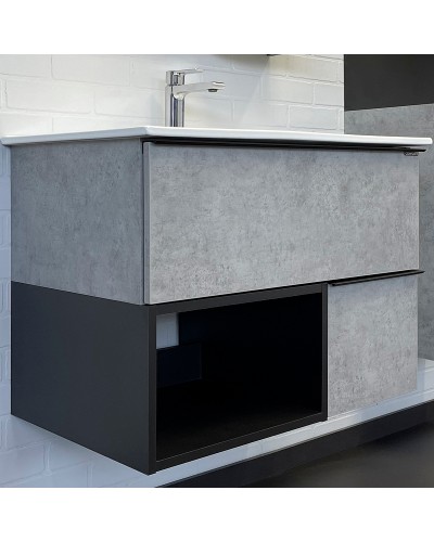 Тумба с раковиной Comforty Франкфурт 75 00-00011080 подвесная Бетон светлый