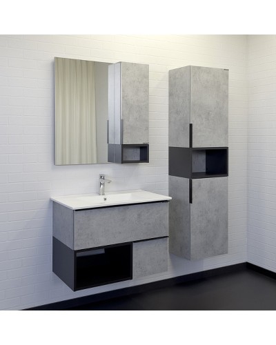 Тумба с раковиной Comforty Франкфурт 75 00-00011080 подвесная Бетон светлый