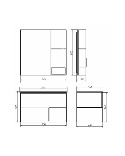 Тумба с раковиной Comforty Франкфурт 75 00-00011080 подвесная Бетон светлый
