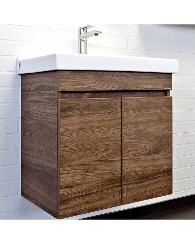 Тумба с раковиной Comforty Осло 60 00-00011149 подвесная Дуб темно-коричневый