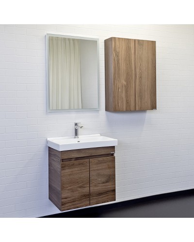 Тумба с раковиной Comforty Осло 60 00-00011149 подвесная Дуб темно-коричневый