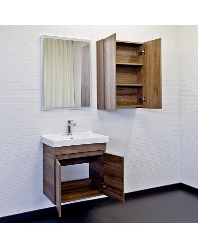 Тумба с раковиной Comforty Осло 60 00-00011149 подвесная Дуб темно-коричневый
