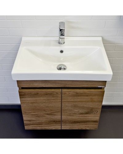 Тумба с раковиной Comforty Осло 60 00-00011149 подвесная Дуб темно-коричневый