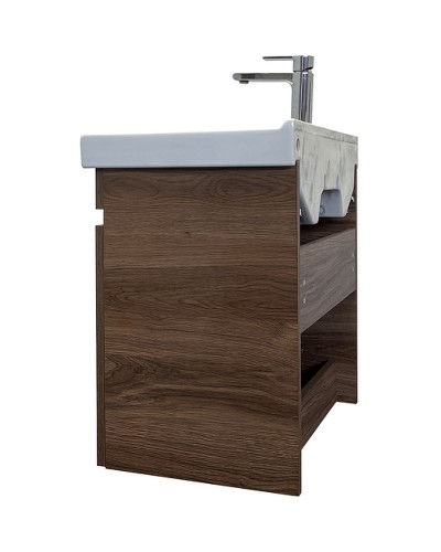 Тумба с раковиной Comforty Осло 60 00-00011149 подвесная Дуб темно-коричневый