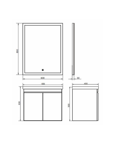 Тумба с раковиной Comforty Осло 60 00-00011149 подвесная Дуб темно-коричневый