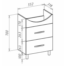 Тумба под раковину Bellezza Анкона 60 4639609700019 Белая