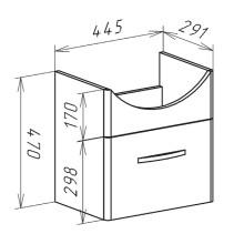 Тумба под раковину Bellezza Анкона 50 4639606090014 подвесная Белая