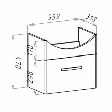 Тумба под раковину Bellezza Анкона 60 4639609090011 подвесная Белая