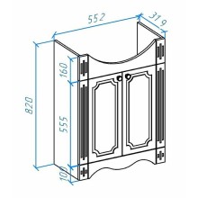 Тумба под раковину Bellezza Кантри 60 4639909660013 Белая