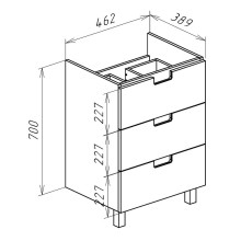Тумба под раковину Bellezza Пегас 50 4630406140046 Черная Белая