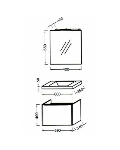Тумба под раковину Jacob Delafon XS 60 EB466-J5 подвесная Белая глянцевая
