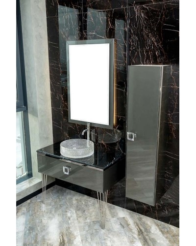 Тумба под раковину Boheme Armadi Art Lucido 80 770-080-GR подвесная Графит глянцевый