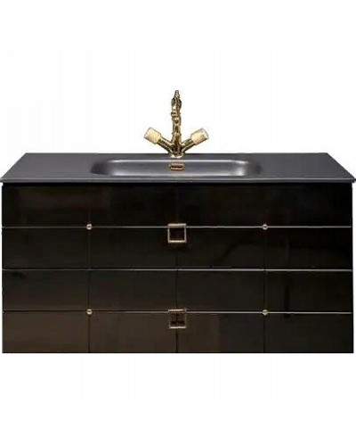 Тумба под раковину Boheme Armadi Art Vallessi Avangarde Piazza 100 841-100-BG подвесная Черный глянец Золото