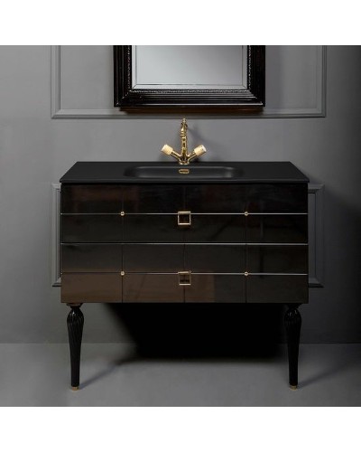 Тумба под раковину Boheme Armadi Art Vallessi Avangarde Piazza 100 841-100-BG подвесная Черный глянец Золото