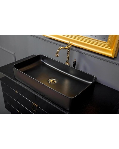 Тумба под раковину Boheme Armadi Art Vallessi Avangarde Piazza 100 841-100-BG подвесная Черный глянец Золото