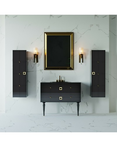 Тумба под раковину Boheme Armadi Art Vallessi Avangarde Piazza 100 841-100-BG подвесная Черный глянец Золото