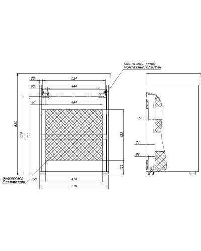 Тумба под раковину Aquanet Nova Lite 60 302471 Дуб рустикальный