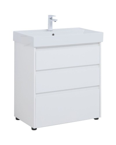 Тумба под раковину Aquanet Nova Lite 75 302472 Белый глянец
