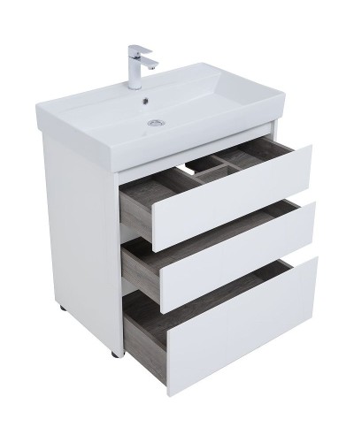 Тумба под раковину Aquanet Nova Lite 75 302472 Белый глянец