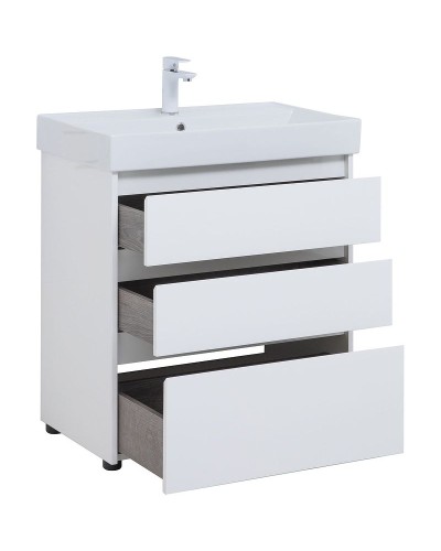 Тумба под раковину Aquanet Nova Lite 75 302472 Белый глянец