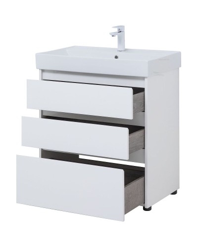 Тумба под раковину Aquanet Nova Lite 75 302472 Белый глянец