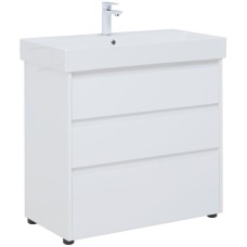 Тумба под раковину Aquanet Nova Lite 85 302475 Белый глянец
