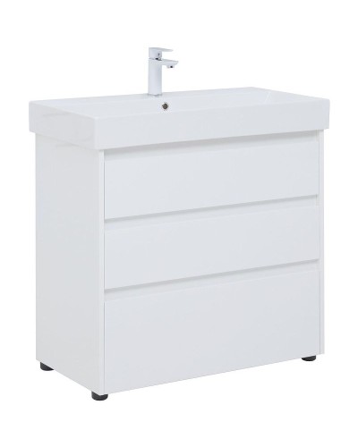 Тумба под раковину Aquanet Nova Lite 85 302475 Белый глянец