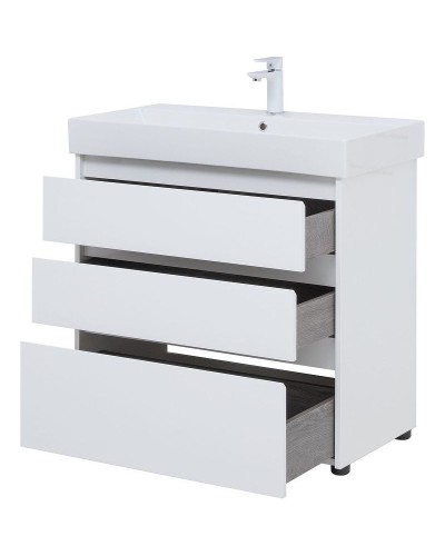 Тумба под раковину Aquanet Nova Lite 85 302475 Белый глянец