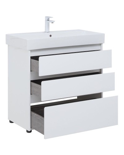 Тумба под раковину Aquanet Nova Lite 85 302475 Белый глянец