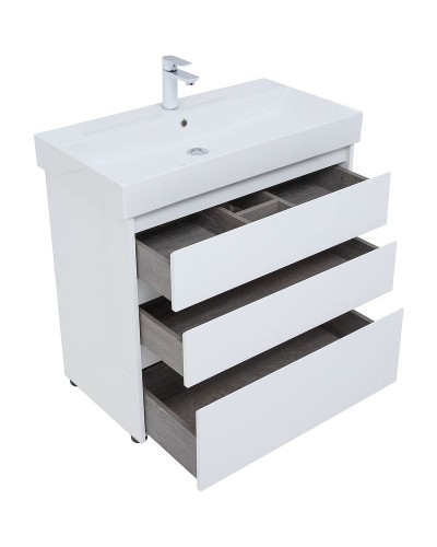 Тумба под раковину Aquanet Nova Lite 85 302475 Белый глянец