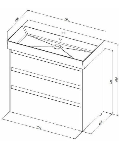Тумба под раковину Aquanet Nova Lite 85 302476 Дуб рошелье