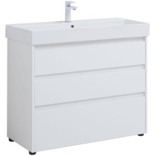 Тумба под раковину Aquanet Nova Lite 100 302478 Белый глянец
