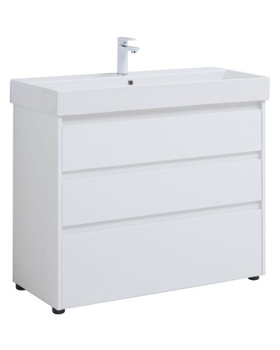 Тумба под раковину Aquanet Nova Lite 100 302478 Белый глянец