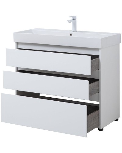 Тумба под раковину Aquanet Nova Lite 100 302478 Белый глянец