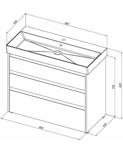 Тумба под раковину Aquanet Nova Lite 100 302479 Дуб рошелье