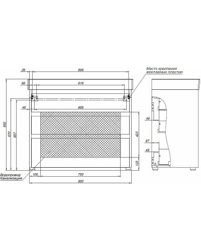 Тумба под раковину Aquanet Nova Lite 100 302480 Дуб рустикальный