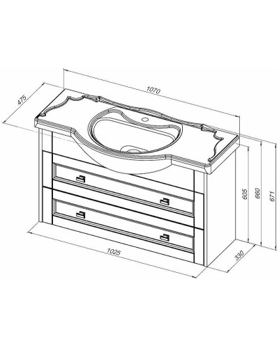 Тумба под раковину Aquanet Монте 105 303999 подвесная Белая матовая