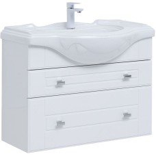 Тумба под раковину Aquanet Рондо 85 304289 подвесная Белый глянец