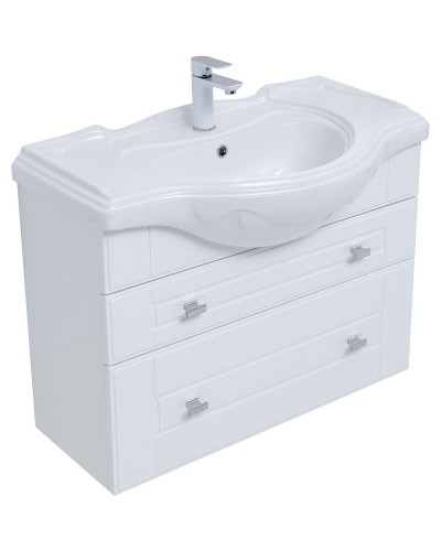 Тумба под раковину Aquanet Рондо 85 304289 подвесная Белый глянец