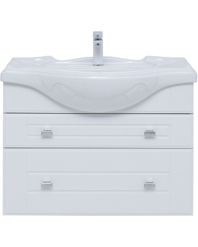 Тумба под раковину Aquanet Рондо 85 304289 подвесная Белый глянец