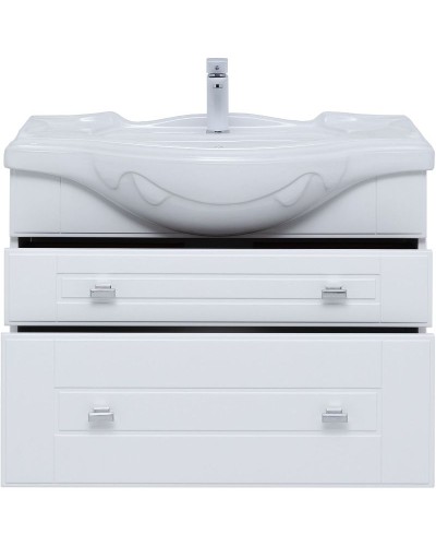 Тумба под раковину Aquanet Рондо 85 304289 подвесная Белый глянец
