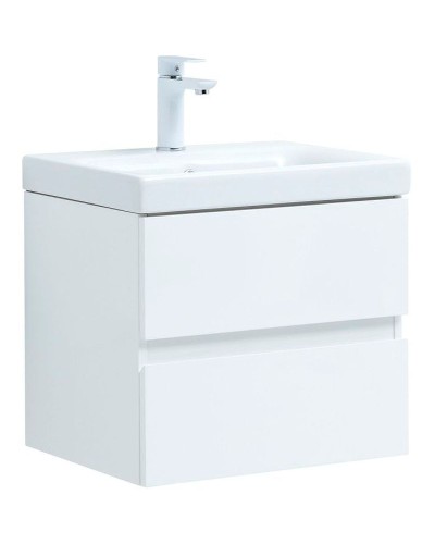 Тумба под раковину Aquanet Беркли 50 302347 подвесная Белый глянец