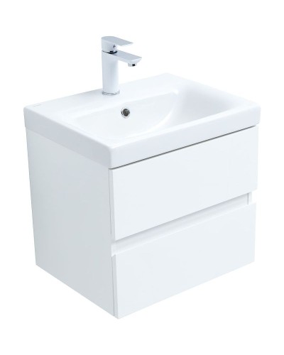 Тумба под раковину Aquanet Беркли 50 302347 подвесная Белый глянец