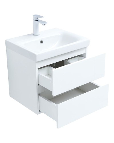 Тумба под раковину Aquanet Беркли 50 302347 подвесная Белый глянец
